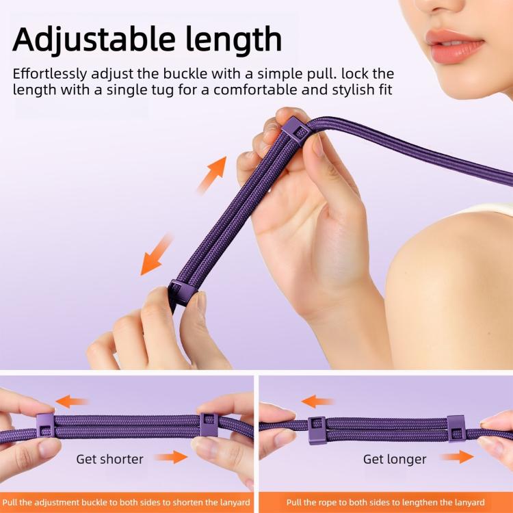 Cordino regolabile antifurto e anti-smarrimento per cellulare con scollo a V e passante in silicone., Minimalist Version, Ring Version