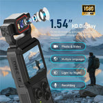 Videocamera D1 4K HD con registrazione Wi-Fi e Bluetooth, schermo HD da 1,54 pollici, portatile e maneggevole., D1
