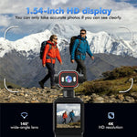 Videocamera sportiva D2 4K con obiettivo girevole a 270 gradi, schermo HD da 1,54 pollici, Wi-Fi e luce LED., D2