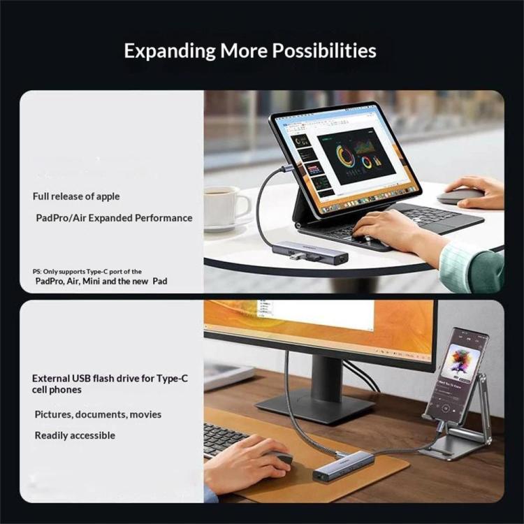 UGREEN Hub 6 in 1 con Ethernet Gigabit e ricarica 100W