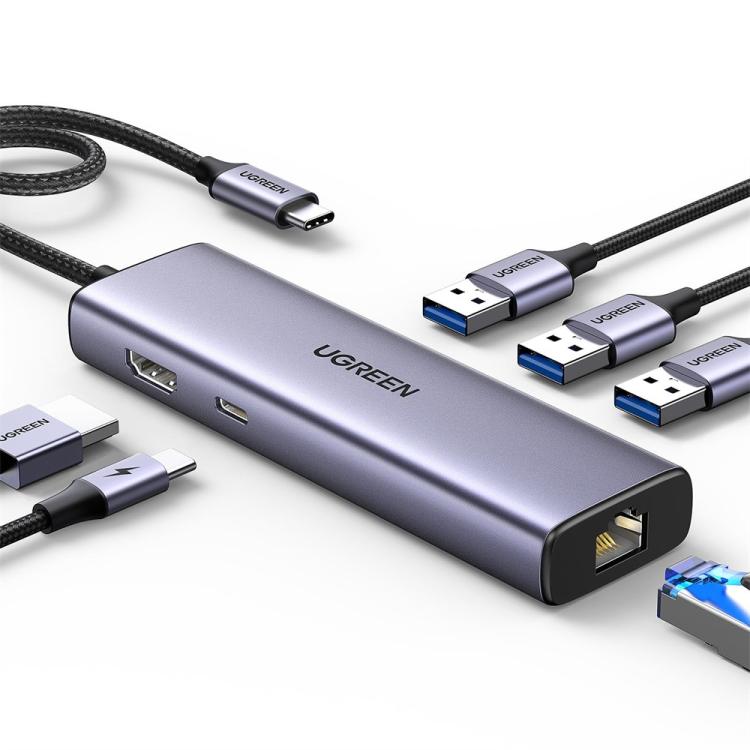 UGREEN Hub 6 in 1 con Ethernet Gigabit e ricarica 100W