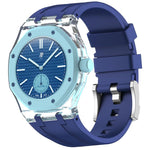 Cassa in plastica trasparente con cinturino in silicone integrato, direzione ore 3:00, For Swatch Royal Pop