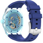 Cassa in plastica trasparente con cinturino in silicone integrato, direzione ore 3:00, For Swatch Royal Pop