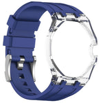Cassa in plastica trasparente con cinturino in silicone integrato, direzione ore 3:00, For Swatch Royal Pop