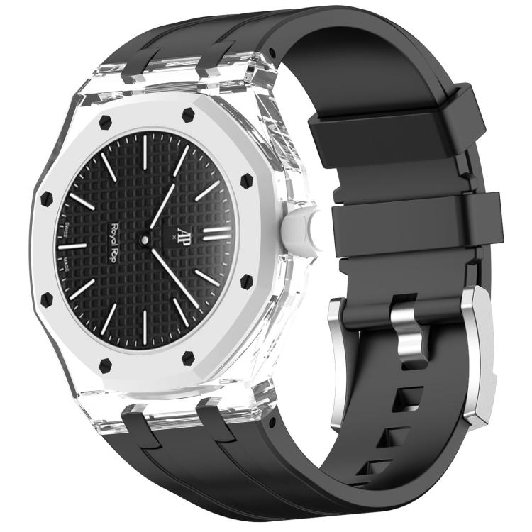 Cassa in plastica trasparente con cinturino in silicone integrato, direzione ore 3:00, For Swatch Royal Pop