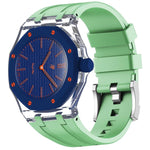 Cassa in plastica trasparente con cinturino in silicone integrato, direzione ore 3:00, For Swatch Royal Pop