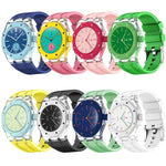 Cassa in plastica trasparente con cinturino in silicone integrato, direzione ore 3:00, For Swatch Royal Pop