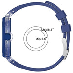 Cassa in plastica trasparente con cinturino in silicone integrato, direzione ore 3:00, For Swatch Royal Pop