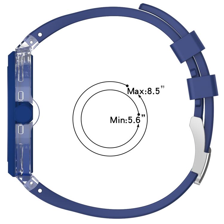 Cassa in plastica trasparente con cinturino in silicone integrato, direzione ore 3:00, For Swatch Royal Pop