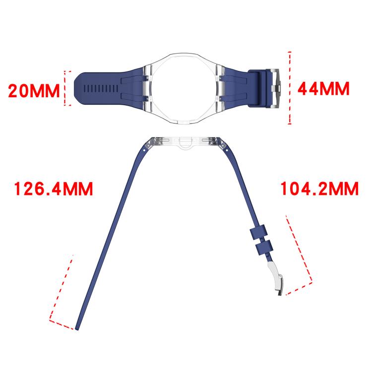 Cassa in plastica trasparente con cinturino in silicone integrato, direzione ore 3:00, For Swatch Royal Pop