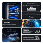 Adattatore USB-C 6 in 1 con Ethernet Gigabit e uscita 4K 60Hz