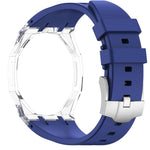 Orologio con cassa in plastica trasparente e cinturino in silicone integrato, indicazione delle dodici ore O., For Swatch Royal Pop