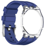Orologio con cassa in plastica trasparente e cinturino in silicone integrato, indicazione delle dodici ore O., For Swatch Royal Pop