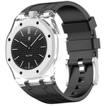 Orologio con cassa in plastica trasparente e cinturino in silicone integrato, indicazione delle dodici ore O., For Swatch Royal Pop
