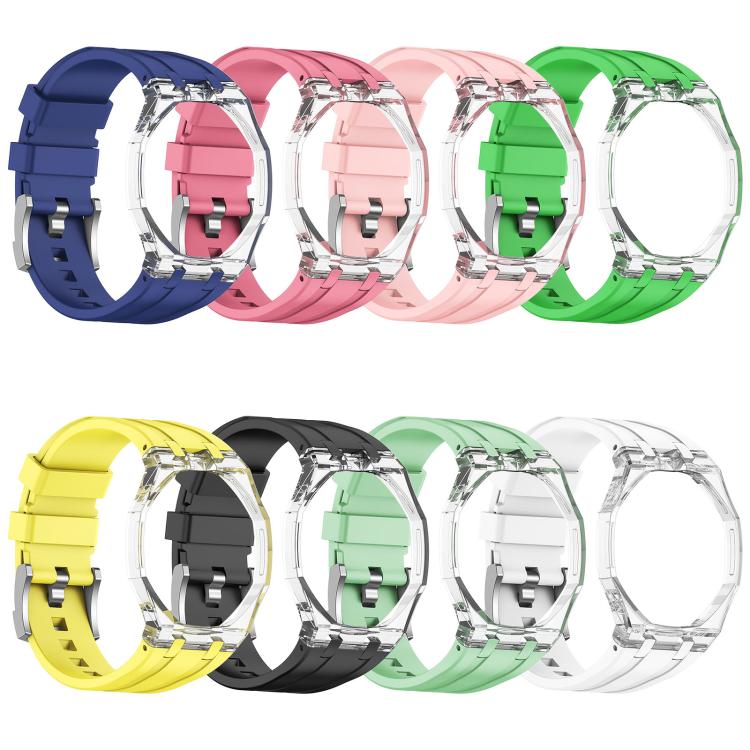 Orologio con cassa in plastica trasparente e cinturino in silicone integrato, indicazione delle dodici ore O., For Swatch Royal Pop