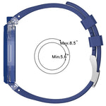 Orologio con cassa in plastica trasparente e cinturino in silicone integrato, indicazione delle dodici ore O., For Swatch Royal Pop