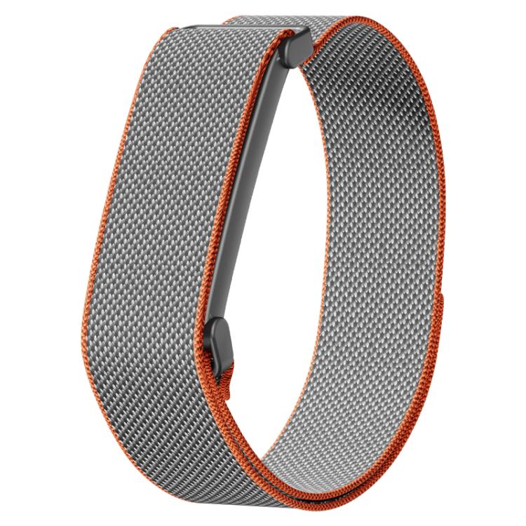 Cinturino per orologio in nylon con struttura a griglia metallica e chiusura a strappo in nylon., For Google Fitbit Air