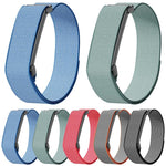 Cinturino per orologio in nylon con struttura a griglia metallica e chiusura a strappo in nylon., For Google Fitbit Air