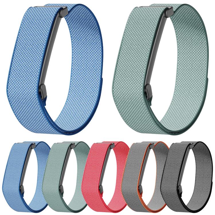 Cinturino per orologio in nylon con struttura a griglia metallica e chiusura a strappo in nylon., For Google Fitbit Air