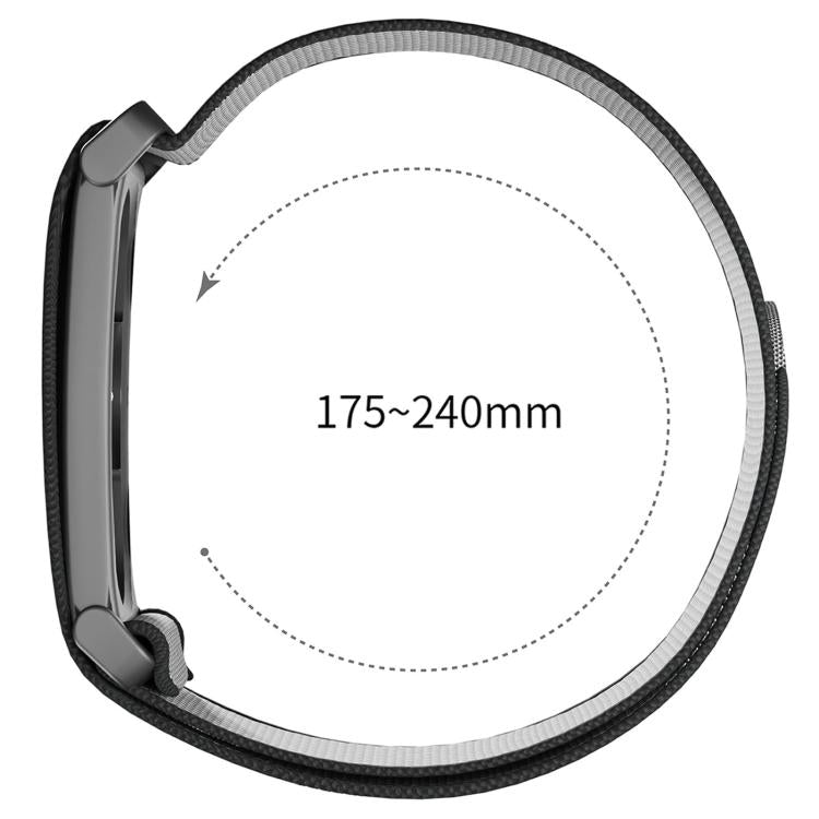 Cinturino per orologio in nylon con struttura a griglia metallica e chiusura a strappo in nylon., For Google Fitbit Air