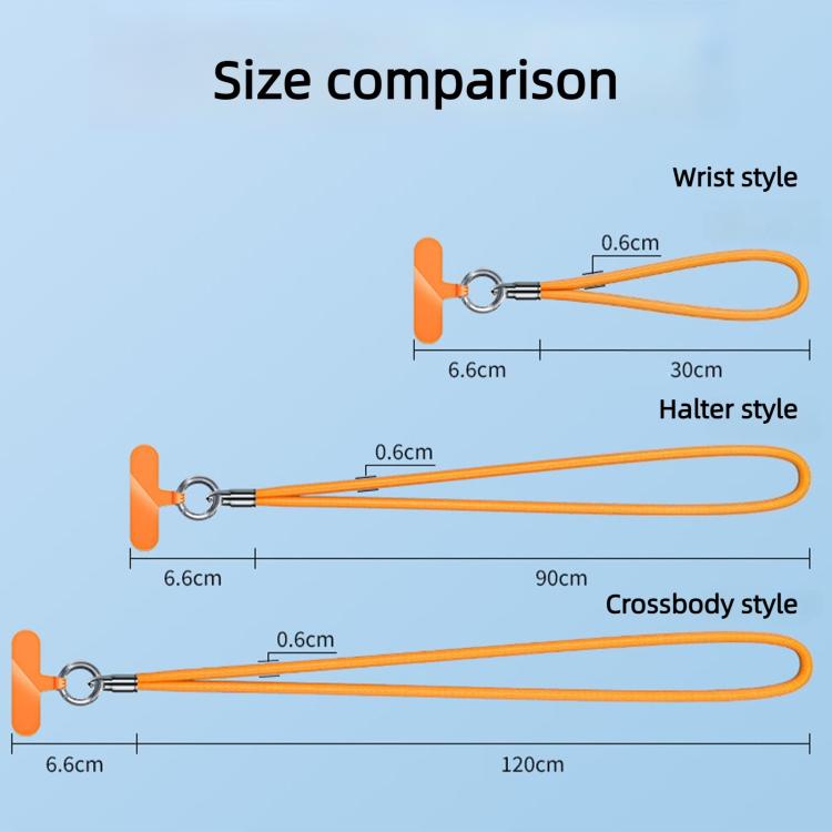 Cordino per cellulare con clip ad anello a forma di proiettile, 30cm Wrist Style, 90cm Neck Strap Style