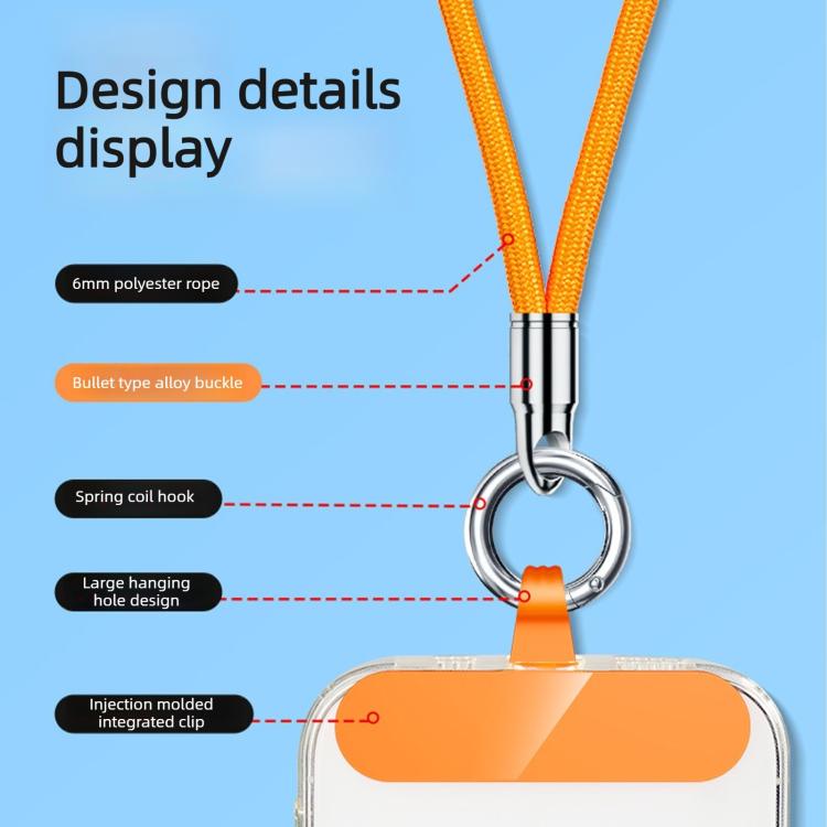 Cordino per cellulare con clip ad anello a forma di proiettile, 30cm Wrist Style, 90cm Neck Strap Style