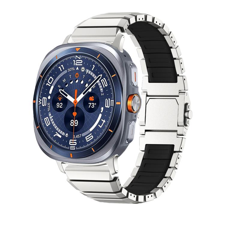 Cinturino per orologio ibrido in silicone e titanio con fibbia magnetica., For Galaxy Watch Ultra 2026-2024