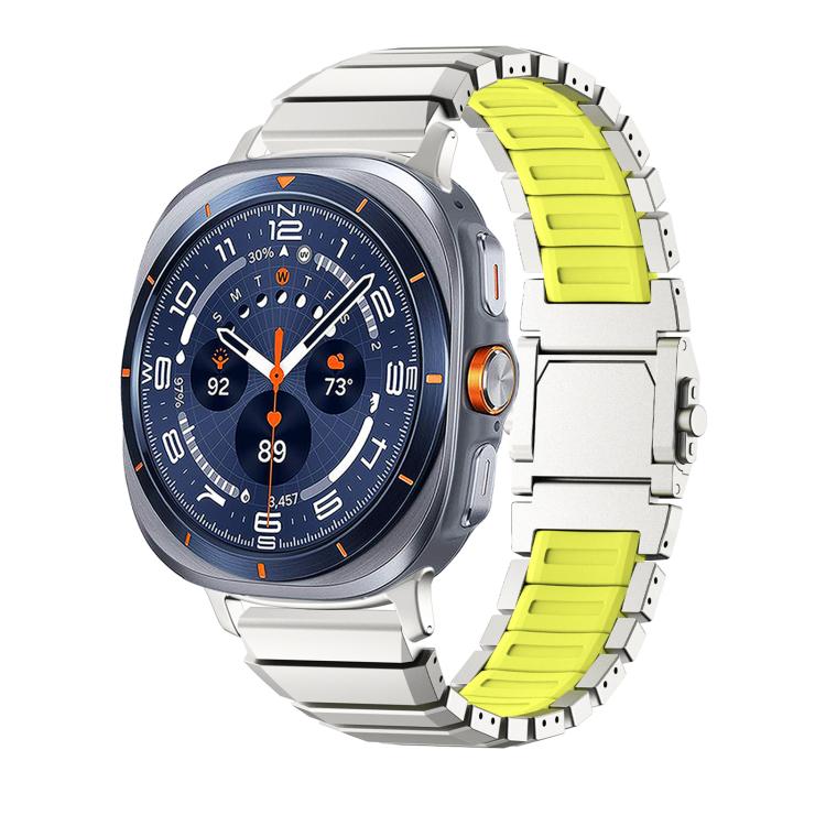 Cinturino per orologio ibrido in silicone e titanio con fibbia magnetica., For Galaxy Watch Ultra 2026-2024