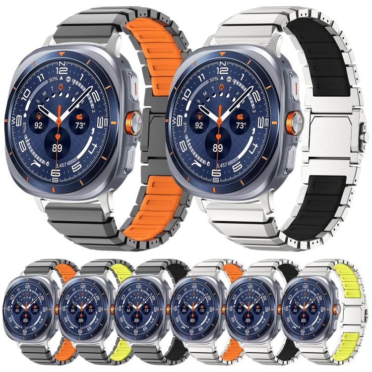 Cinturino per orologio ibrido in silicone e titanio con fibbia magnetica., For Galaxy Watch Ultra 2026-2024