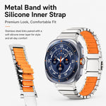 Cinturino per orologio ibrido in silicone e titanio con fibbia magnetica., For Galaxy Watch Ultra 2026-2024
