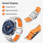 Cinturino per orologio ibrido in silicone e titanio con fibbia magnetica., For Galaxy Watch Ultra 2026-2024