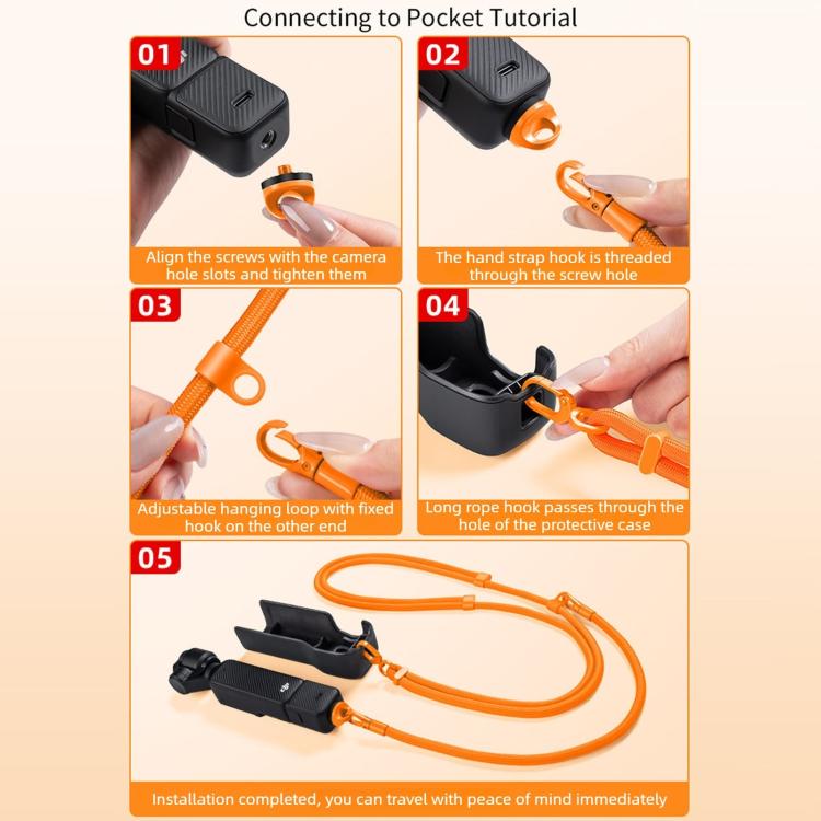Tracolla regolabile 3 in 1 per fotocamera, lunga e corta, anti-smarrimento., For DJI Osmo Pocket 4 / 3