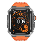Cinturino in silicone tinta unita integrato con cornice in metallo., For Apple Watch Ultra 3 / 2 / 1 49mm
