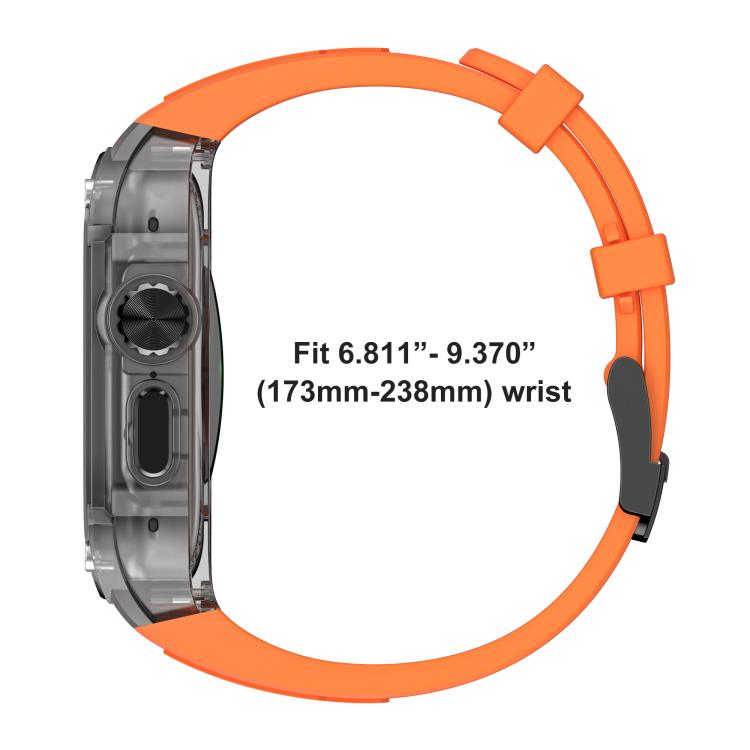 Cinturino in silicone tinta unita integrato con cornice in metallo., For Apple Watch Ultra 3 / 2 / 1 49mm