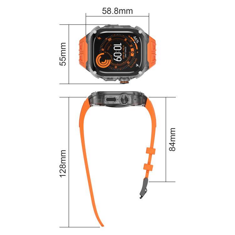 Cinturino in silicone tinta unita integrato con cornice in metallo., For Apple Watch Ultra 3 / 2 / 1 49mm