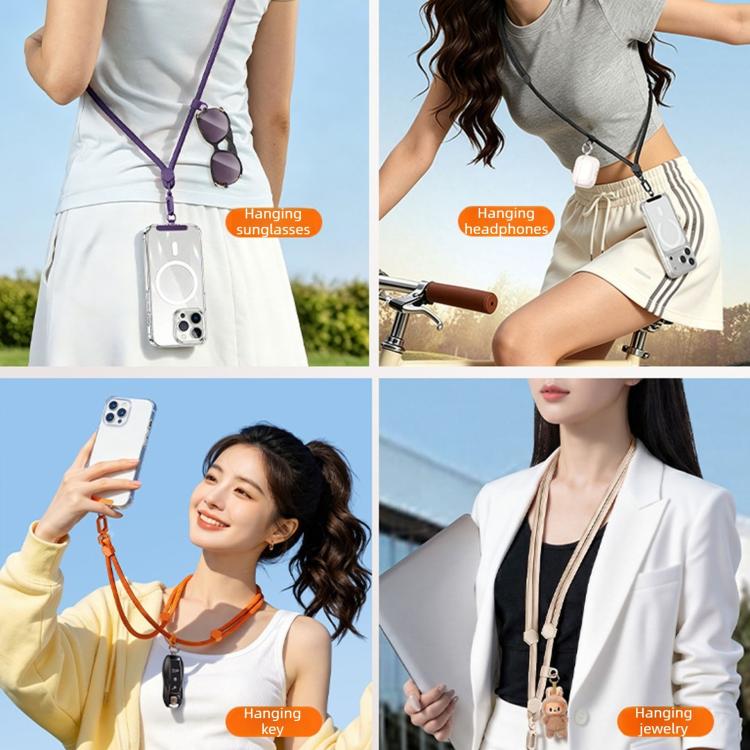 Cordino esagonale regolabile anti-smarrimento per cellulare con anello in silicone