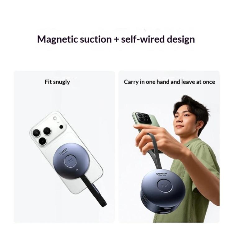 Kit trasmettitore e ricevitore wireless magnetico UGREEN S309-75500 HD 1080P / 60Hz 5.8G