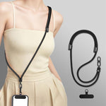 Cordino per cellulare regolabile con doppia clip a forma di diamante, anti-groviglio.