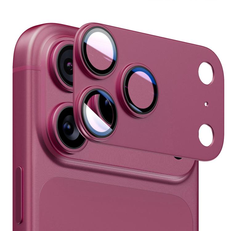 Obiettivo per fotocamera ENKAY antiriflesso, armatura satinata, lega di alluminio, pellicola in vetro temperato, For iPhone 18 Pro, For iPhone 18 Pro Max