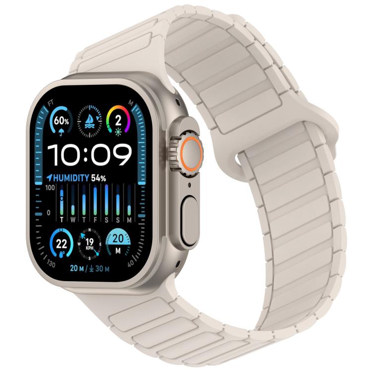 Cinturino per orologio in silicone con design angolato e chiusura magnetica a tre perline., For Apple Watch 46mm / 49mm / 45mm / 44mm, For Apple Watch 42mm / 41mm / 40mm / 38mm