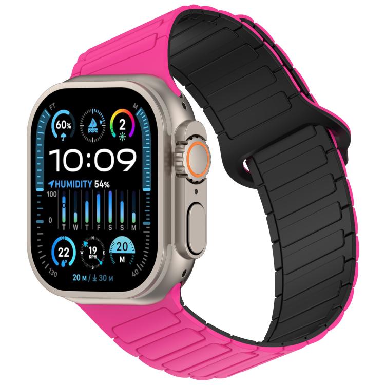 Cinturino per orologio in silicone con design angolato e chiusura magnetica a tre perline., For Apple Watch 46mm / 49mm / 45mm / 44mm, For Apple Watch 42mm / 41mm / 40mm / 38mm