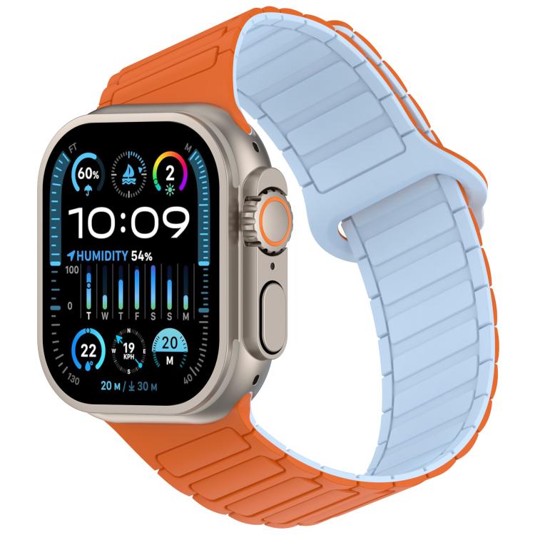 Cinturino per orologio in silicone con design angolato e chiusura magnetica a tre perline., For Apple Watch 46mm / 49mm / 45mm / 44mm, For Apple Watch 42mm / 41mm / 40mm / 38mm