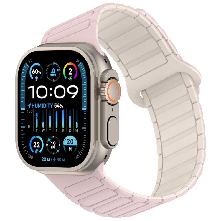 Cinturino per orologio in silicone con design angolato e chiusura magnetica a tre perline., For Apple Watch 46mm / 49mm / 45mm / 44mm, For Apple Watch 42mm / 41mm / 40mm / 38mm