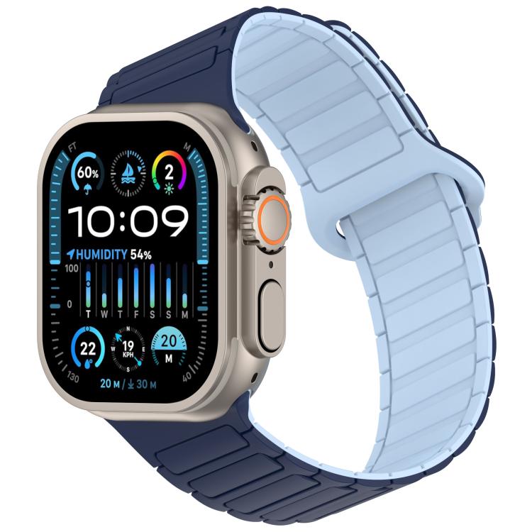Cinturino per orologio in silicone con design angolato e chiusura magnetica a tre perline., For Apple Watch 46mm / 49mm / 45mm / 44mm, For Apple Watch 42mm / 41mm / 40mm / 38mm