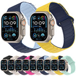 Cinturino per orologio in silicone con design angolato e chiusura magnetica a tre perline., For Apple Watch 46mm / 49mm / 45mm / 44mm, For Apple Watch 42mm / 41mm / 40mm / 38mm