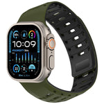 Cinturino per orologio in silicone con design angolato e texture a pangolino., For Apple Watch 46mm / 49mm / 45mm / 44mm