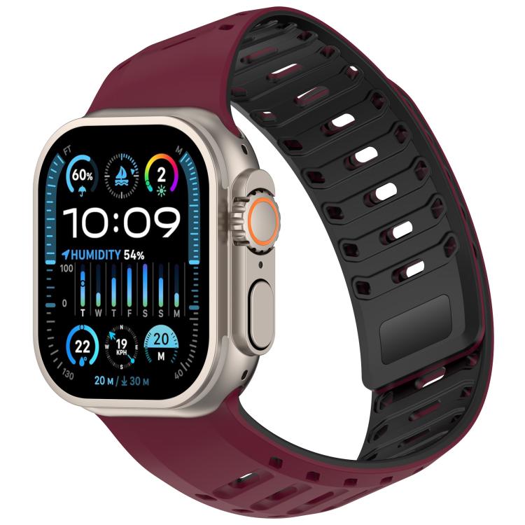 Cinturino per orologio in silicone con design angolato e texture a pangolino., For Apple Watch 46mm / 49mm / 45mm / 44mm