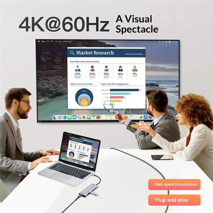 Box esterno/docking station per SSD M.2 NVMe 2529 Ethernet HD 4K 60Hz PD 100W con hub USB 3.2 9 in 1., 2529