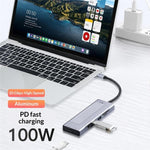 Box esterno/docking station per SSD M.2 NVMe 2529 Ethernet HD 4K 60Hz PD 100W con hub USB 3.2 9 in 1., 2529