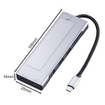Box esterno/docking station per SSD M.2 NVMe 2529 Ethernet HD 4K 60Hz PD 100W con hub USB 3.2 9 in 1., 2529